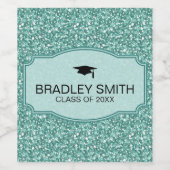 Étiquette Pour Bouteilles De Vin Parties scintillant bleu brillant - Graduations (Étiquettes simples)