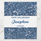 Étiquette Pour Bouteilles De Vin Parties scintillant Bleu Faux Regarder avec texte (Étiquettes simples)