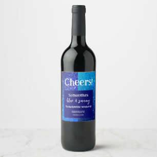 Étiquette Pour Bouteilles De Vin Parties scintillant bleue Bachelorette