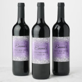 Étiquette Pour Bouteilles De Vin Parties scintillant d'argent Clair violet huile 75 (Bouteilles)