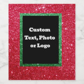 Étiquette Pour Bouteilles De Vin Parties scintillant de Noël personnalisée Étiquett (Étiquettes simples)