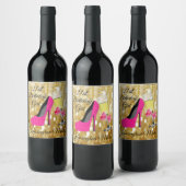 Étiquette Pour Bouteilles De Vin Parties scintillant d'or 21e anniversaire fille Sp (Bouteilles)