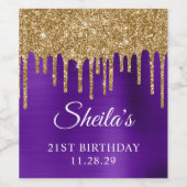 Étiquette Pour Bouteilles De Vin Parties scintillant d'or gouttes Indigo Purple 21e (Étiquettes simples)