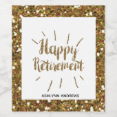 Étiquette Pour Bouteilles De Vin Parties scintillant d'or joyeuse retraite (Étiquettes simples)