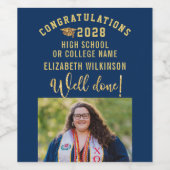 Étiquette Pour Bouteilles De Vin Parties scintillant d'or Script Gras Diplôme photo (Étiquettes simples)