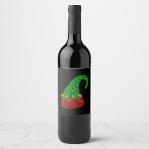 Étiquette Pour Bouteilles De Vin Parties scintillant Elf Casquette