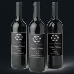 Étiquette Pour Bouteilles De Vin Parties scintillant en argent Monogram Poker Chip<br><div class="desc">Célébrez dans le style avec ces étiquettes de bouteille de vin mariage chic et très tendance. Ce design est facile à personnaliser avec votre libellé d'événement spécial et vos invités seront ravis quand ils verront ces étiquettes fabuleux.</div>