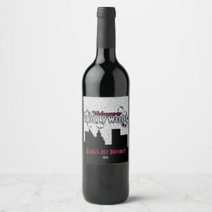 Étiquette Pour Bouteilles De Vin Parties scintillant et Glam, Hollywood Party