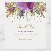 Étiquette Pour Bouteilles De Vin Parties scintillant Florale Améthyste Fête des mar (Étiquettes simples)