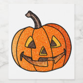 Étiquette Pour Bouteilles De Vin Parties scintillant Jack O'Lantern (Étiquettes simples)