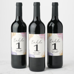 Étiquette Pour Bouteilles De Vin Parties scintillant Noir Calligraphie Numéros de t