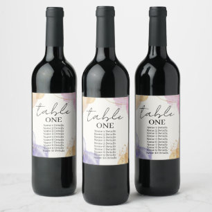 Étiquette Pour Bouteilles De Vin Parties scintillant Noir Calligraphie Numéros de t