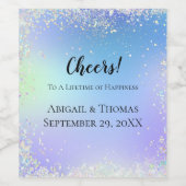 Étiquette Pour Bouteilles De Vin Parties scintillant personnalisée Mariage bleu vio (Étiquettes simples)