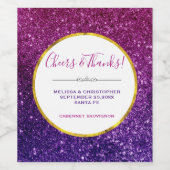Étiquette Pour Bouteilles De Vin Parties scintillant rose et violet Gemstones Mari (Étiquettes simples)