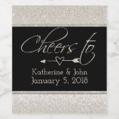 Étiquette Pour Bouteilles De Vin Parties scintillant Vins Étincelants Look Mariage (Étiquettes simples)