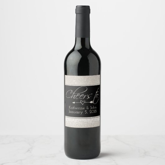 Étiquette Pour Bouteilles De Vin Parties scintillant Vins Étincelants Look Mariage (Devant)