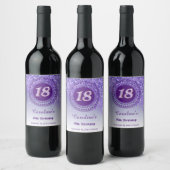 Étiquette Pour Bouteilles De Vin Parties scintillant violet à décrochage élégant 18 (Bouteilles)
