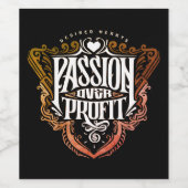 Étiquette Pour Bouteilles De Vin Passion sur profit" Typographie Design (Étiquettes simples)