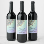 Étiquette Pour Bouteilles De Vin Pastel Glow Mandala ID359 (Bouteilles)