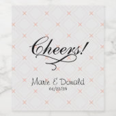 Étiquette Pour Bouteilles De Vin Pastel Peach et crème géométrique (Étiquettes simples)