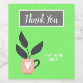 Étiquette Pour Bouteilles De Vin Pastel plante moderne simple (Étiquettes simples)