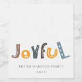 Étiquette Pour Bouteilles De Vin Pastel Scandi Jaune Gris Texte Joyeux Noël (Étiquettes simples)