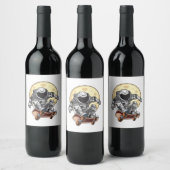 Étiquette Pour Bouteilles De Vin Patin Astronaute (Bouteilles)