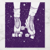 Étiquette Pour Bouteilles De Vin Patinage à rouleaux de nuit (Étiquettes simples)