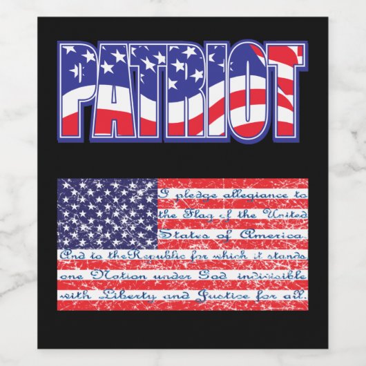 Étiquette Pour Bouteilles De Vin Patriote (Étiquettes simples)