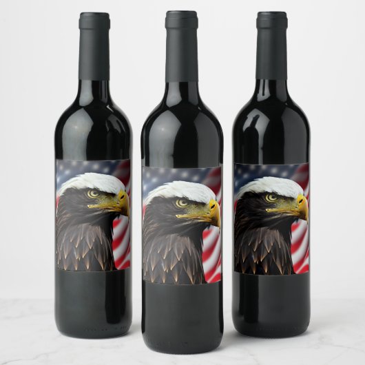 Étiquette Pour Bouteilles De Vin Patriotique/Aigle/Américain/USA (Bouteilles)