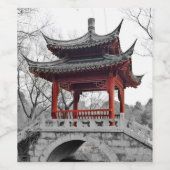 Étiquette Pour Bouteilles De Vin Pavillon chinois (Étiquettes simples)