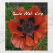 Étiquette Pour Bouteilles De Vin Pavot oriental (Étiquettes simples)