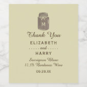 Étiquette Pour Bouteilles De Vin Pays Burlap Mason Jar Mariage (Étiquettes simples)