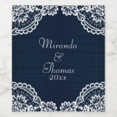 Étiquette Pour Bouteilles De Vin Pays Dentelle & Denim (Étiquettes simples)