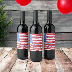 Étiquette Pour Bouteilles De Vin Pays du drapeau américain des Libres