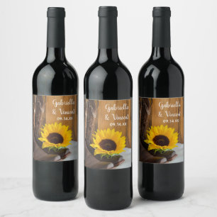 Étiquette Pour Bouteilles De Vin Pays Sunflower Mariage Ouest