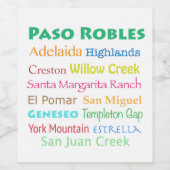 Étiquette Pour Bouteilles De Vin Pays viticole Paso Robles (Étiquettes simples)