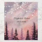 Étiquette Pour Bouteilles De Vin Paysage d'hiver Forêt de Greenpine (Étiquettes simples)