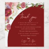 Étiquette Pour Bouteilles De Vin Peach Floral Red Arch Wedding Thank you Message (Étiquettes simples)