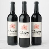 Étiquette Pour Bouteilles De Vin Peach Florals Mariage (Bouteilles)