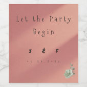 Étiquette Pour Bouteilles De Vin Peach Wedding Wine Label  (Étiquettes simples)