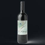 Étiquette Pour Bouteilles De Vin Peacock Feather Boho Chic Aquarelle Vin personnali<br><div class="desc">Peacock Feather Boho Chic Aquarelle Étiquettes de vin personnalisés. Des éléments correspondants sont disponibles.</div>
