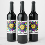 ÉTIQUETTE POUR BOUTEILLES DE VIN PEACOCK MANDALA (Bouteilles)