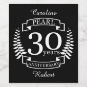 Étiquette Pour Bouteilles De Vin Pearl 30e anniversaire du mariage 30 ans (Étiquettes simples)