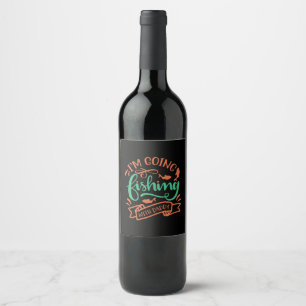 Étiquette Pour Bouteilles De Vin Pêche Art Je Vais Pêcher Avec Papa