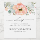 Étiquette Pour Bouteilles De Vin Pêche Florale Boho (Étiquettes simples)