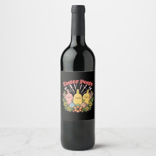 Étiquette Pour Bouteilles De Vin Peeps de Pâques