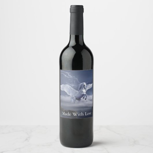 Étiquette Pour Bouteilles De Vin Pégase en vol (Devant)