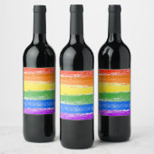 ÉTIQUETTE POUR BOUTEILLES DE VIN PEINTURE À DRAPEAU LGBT RAINBOW (Bouteilles)