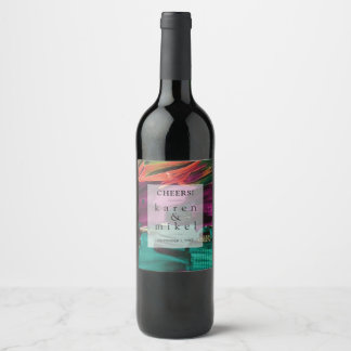 Étiquette Pour Bouteilles De Vin Peinture Abstraite Acrylique Mariage Étiquette de